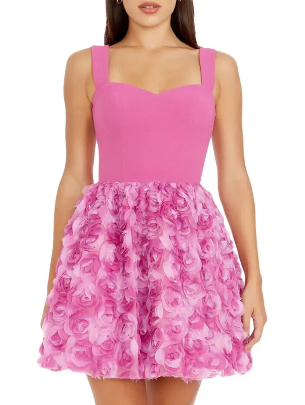 NEW, Dress The Population Melanie Floral Sleeveless Minidress Pink Sz M #MD2690